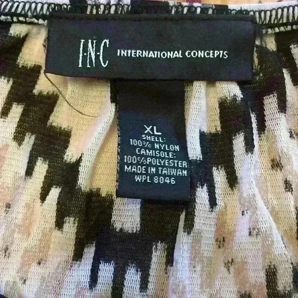 INC International Concepts sheer women’s top 3/4 sleeve - Picture 3 of 6